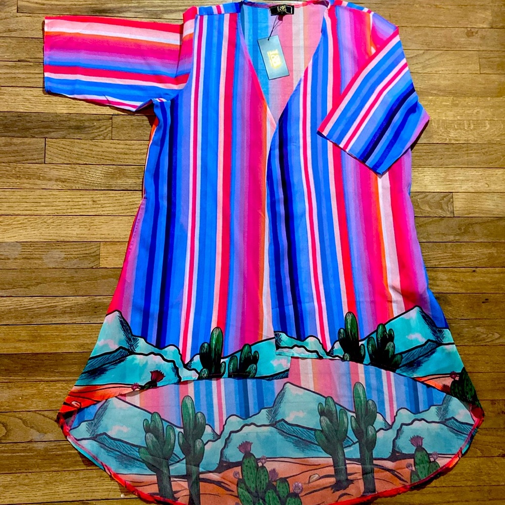 Vibrant western kimono